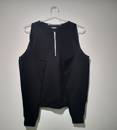 Zippered O-neck Sweatshirt