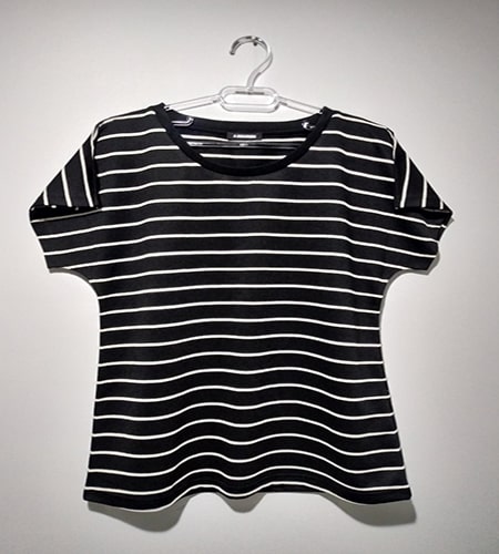 VISCOSE STRIPED T-SHIRT